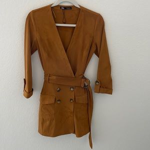 Zara Faux Suede Romper / Jumpsuit